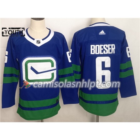 Camisola Vancouver Canucks Brock Boeser 6 Alternate Adidas 2019-2020 Azul Authentic - Criança